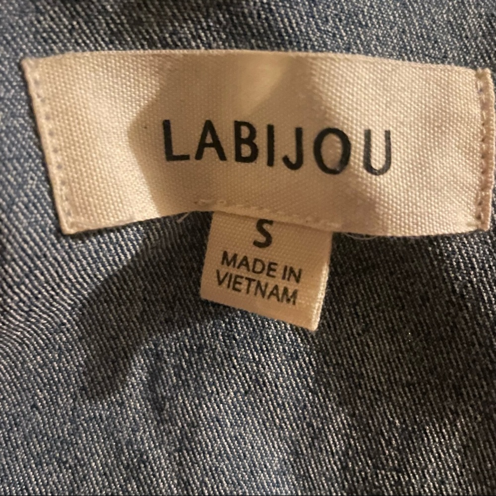 LABIJOU rhinestone fringe cropped denim jacket - Picture 7 of 8